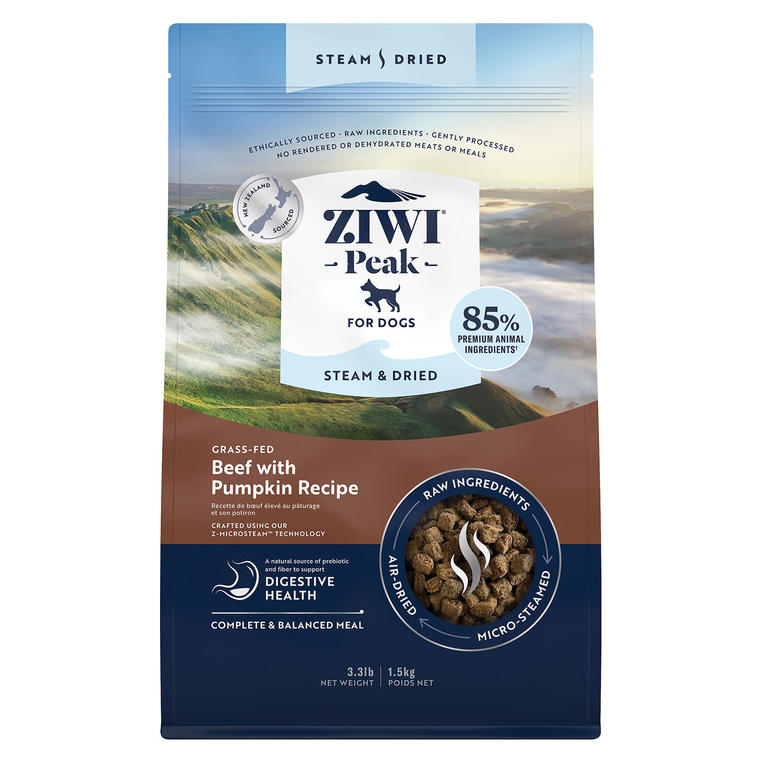 ZIWI, Peak Steam & Dried Beef with Pumpkin Dog Food - Ren's Pets